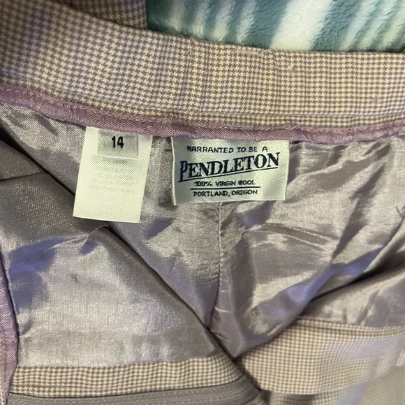 Pendleton cream small checkered loose fit trousers size 14 - Picture 8 of 10